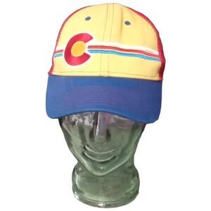 Yocolorado Trucker Hat Baseball Cap Yellow Blue Red Mesh Adjustable
